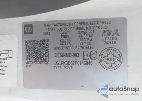 2023 Chevrolet Camaro Rwd Zl1 from USA, damaged, VIN 1G1FK3D67P0146046